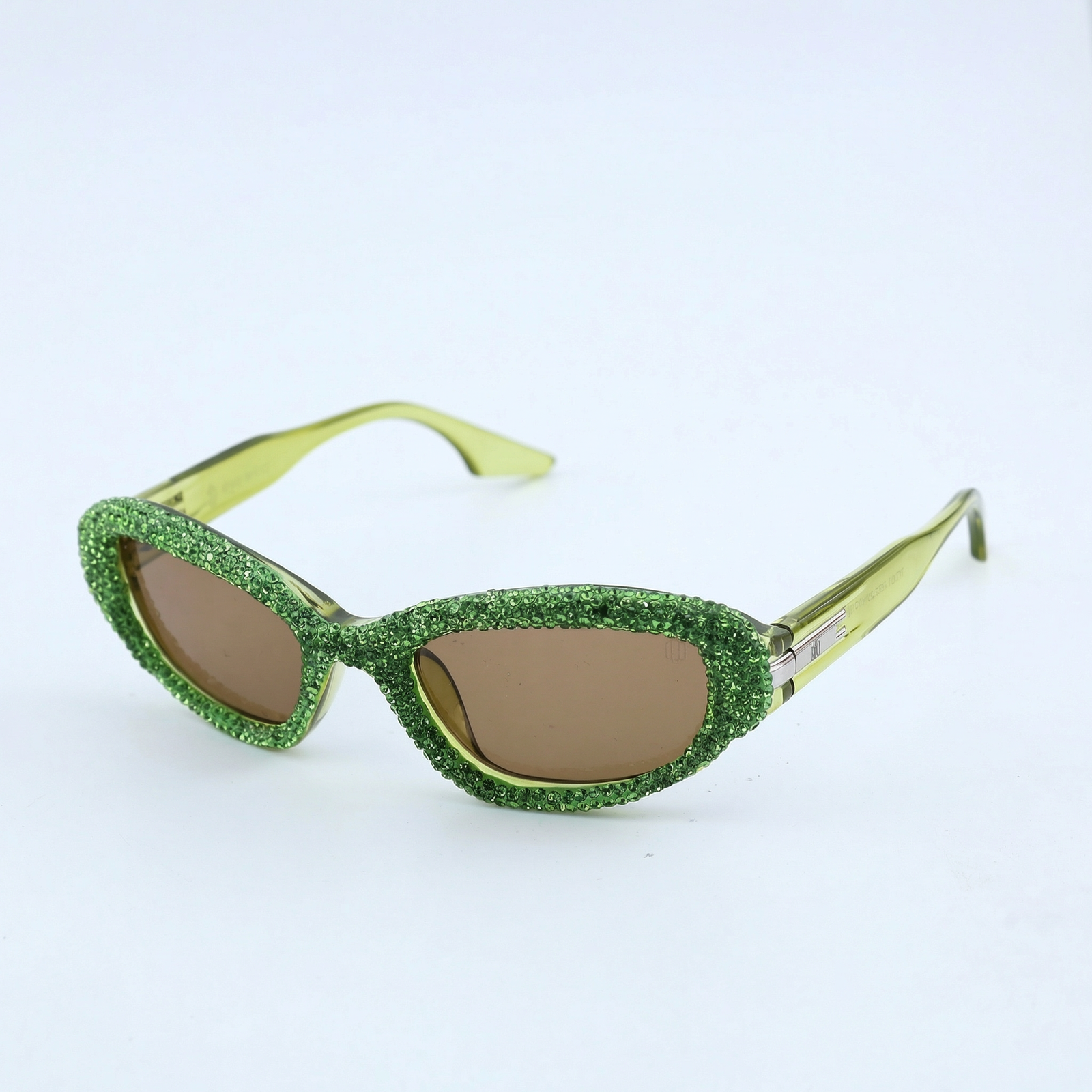 OG Lime Royale | Green Crystal-Studded Luxe Statement Sunglasses