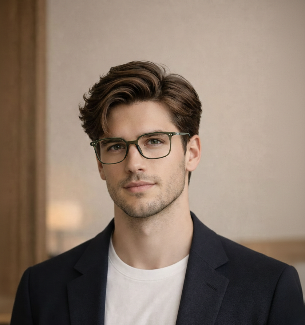 OG Lumen Full Rim Square Eyeglasses for Men | Lightweight Stylish Optical Frame
