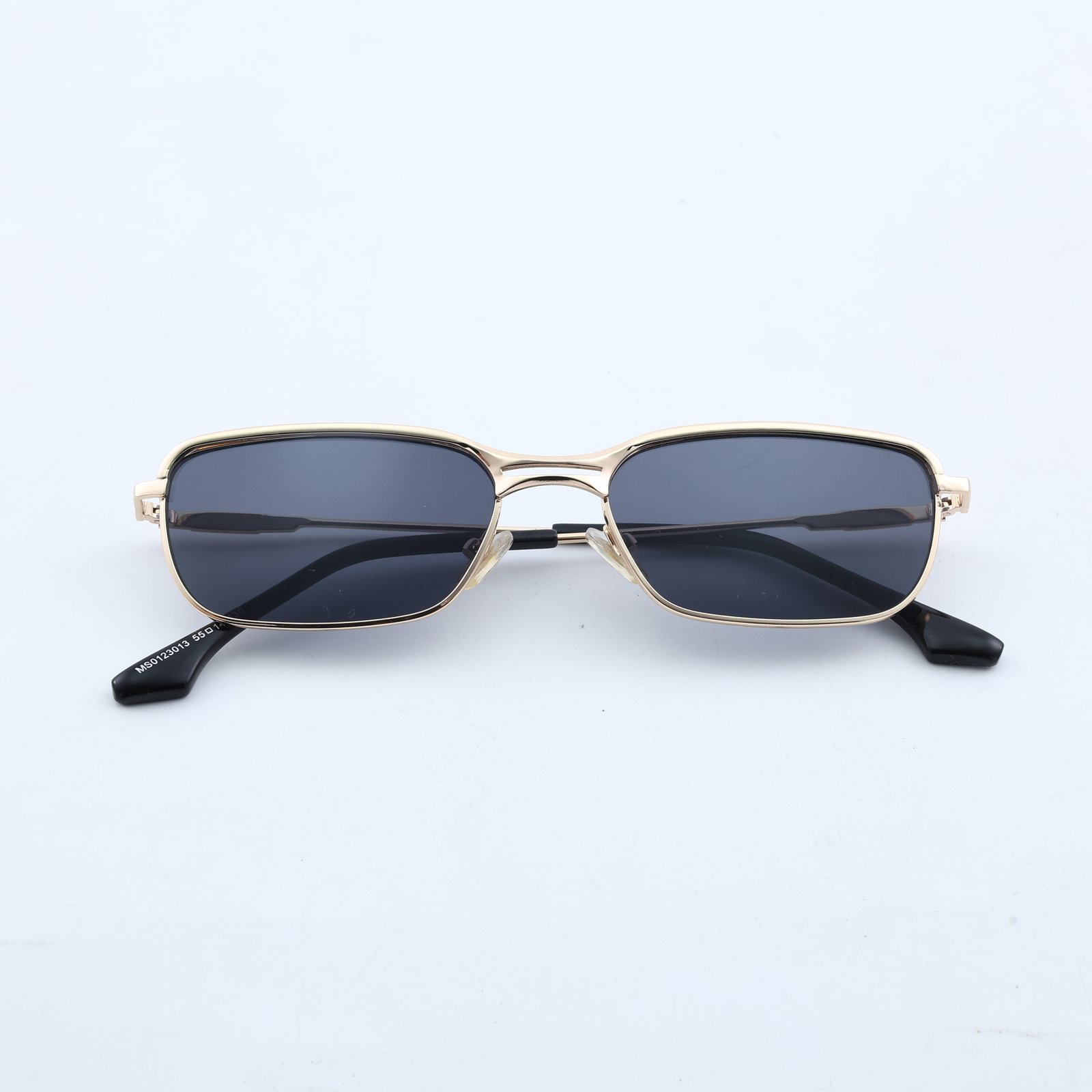 OG Luxe Line | Gold Slim Rectangle Sunglasses with Midnight Black Lenses