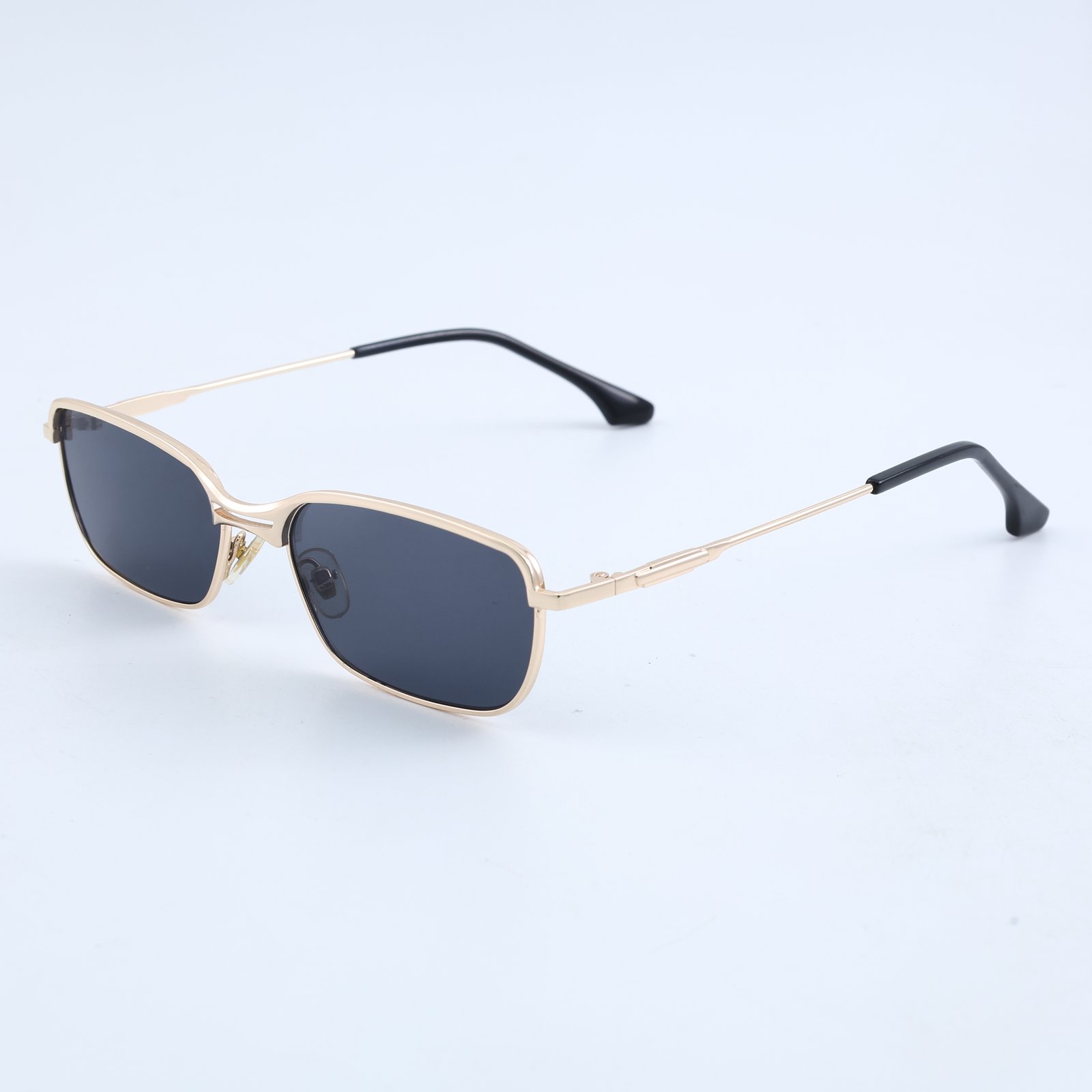 OG Luxe Line | Gold Slim Rectangle Sunglasses with Midnight Black Lenses