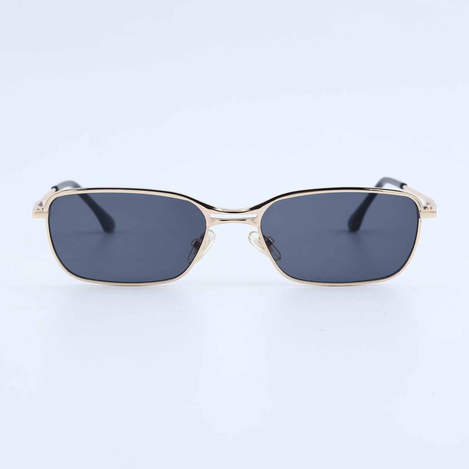 OG Luxe Line | Gold Slim Rectangle Sunglasses with Midnight Black Lenses