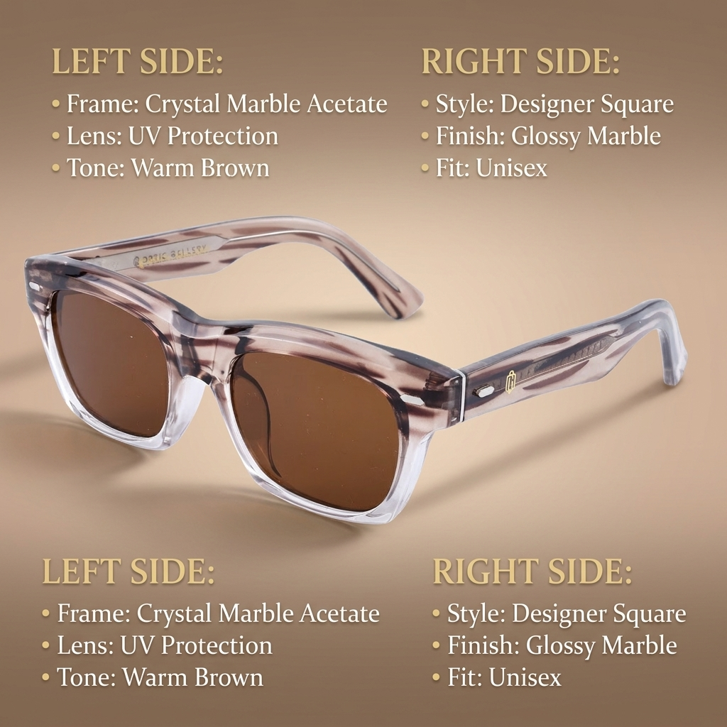 OG Marble Crystal Edge | Bold Square Sunglasses