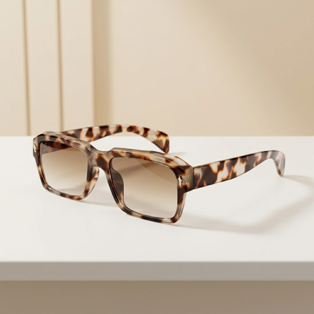 OG Marble Havana Fade | Cream Tortoiseshell Square Frame with Soft Gradient Lenses