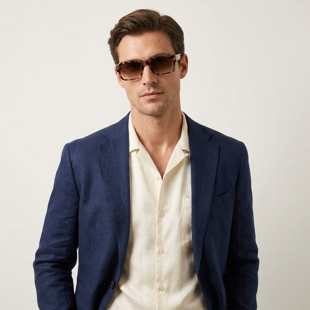 OG Marble Havana Fade | Cream Tortoiseshell Square Frame with Soft Gradient Lenses