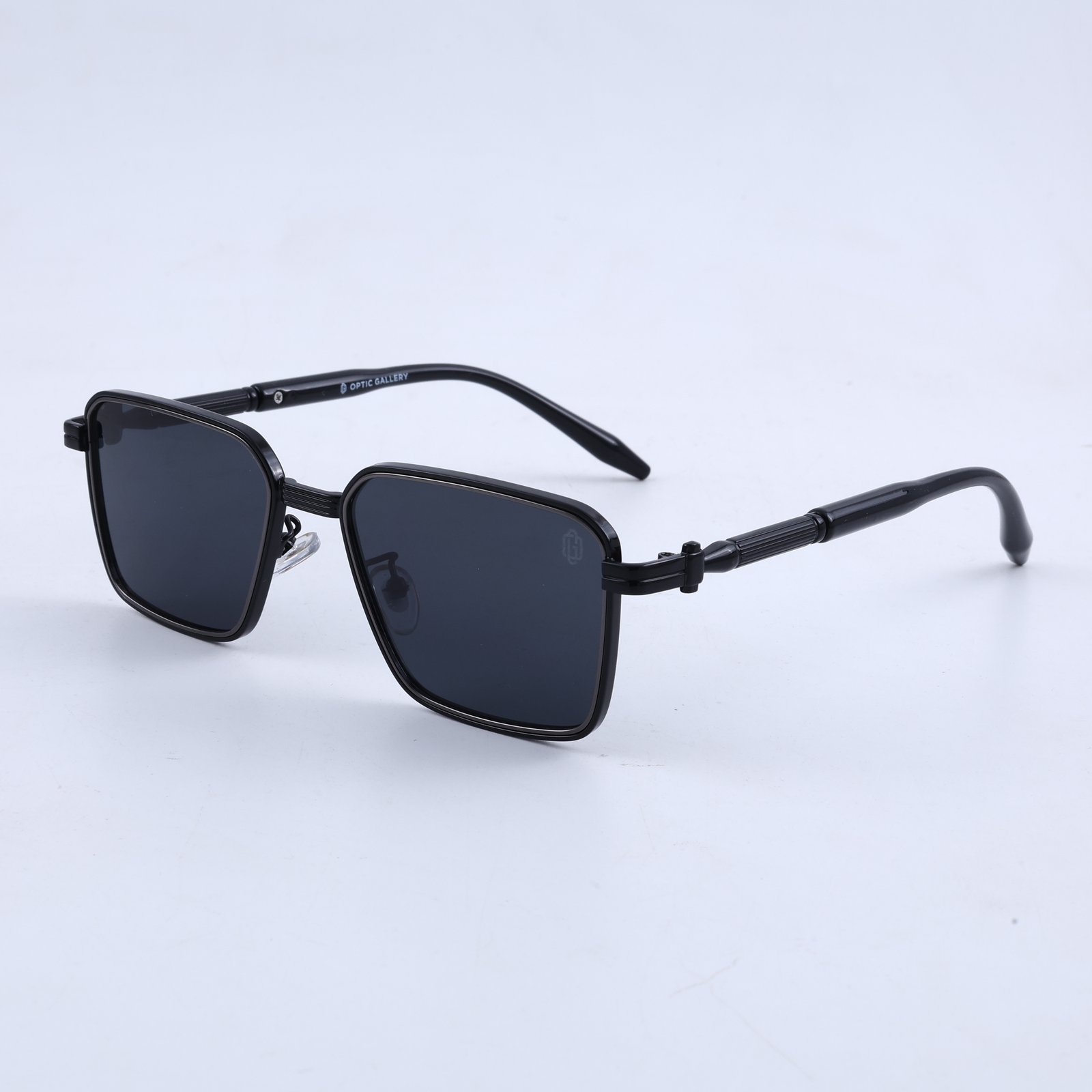 OG Midnight Crest | Matte Black Geometric Sunglasses with Dark Smoke Lenses