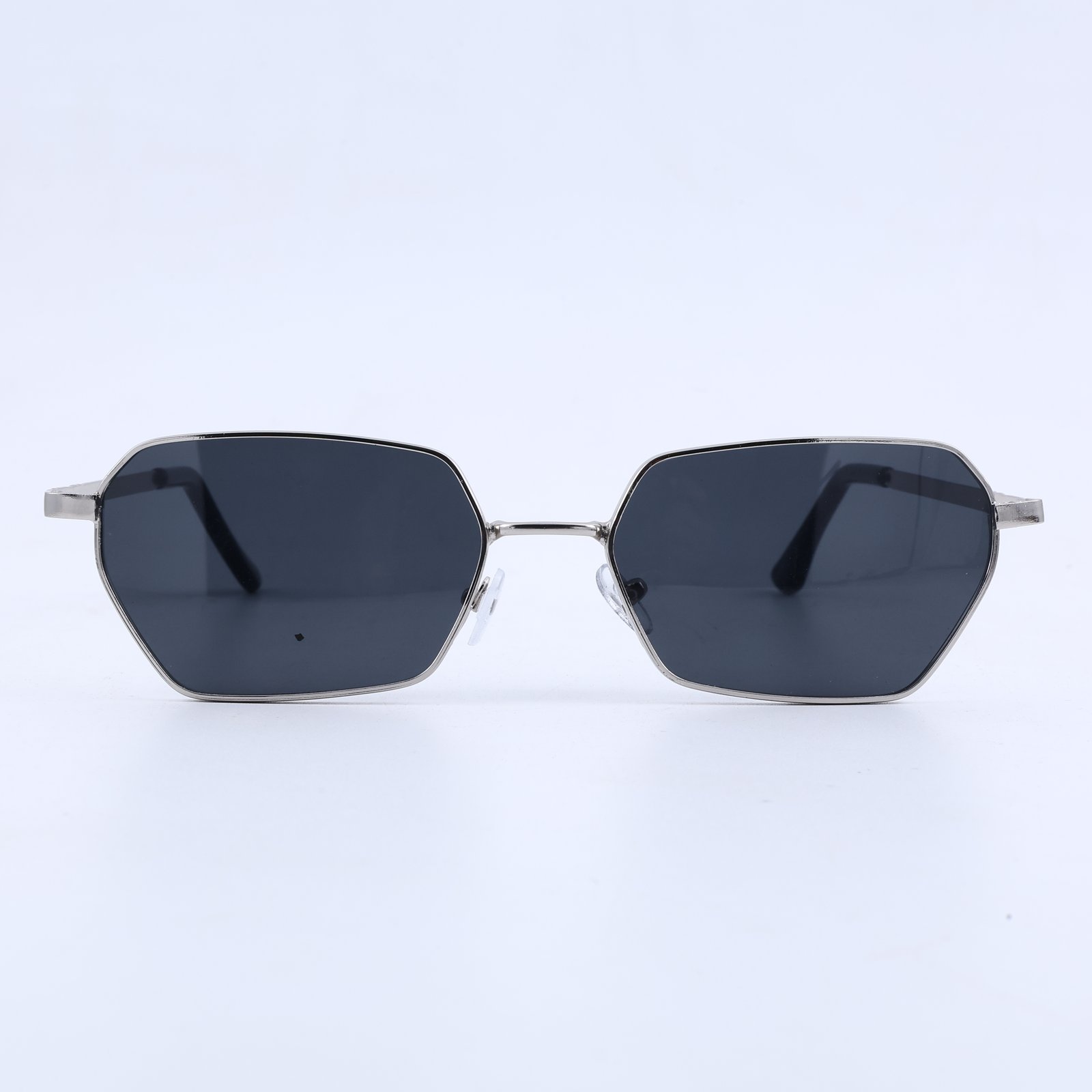 OG Midnight Edge | Silver Geometric Sunglasses with Dark Smoke Lenses