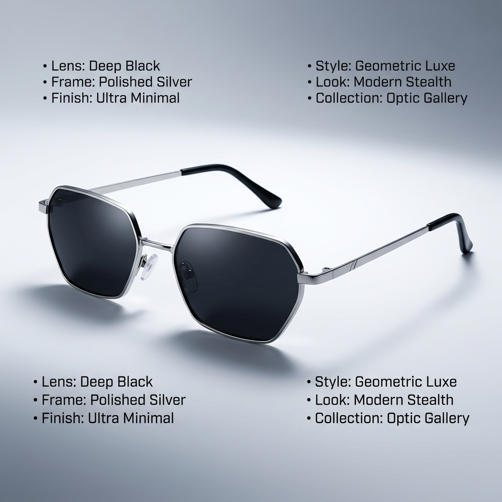 OG Midnight Edge | Silver Geometric Sunglasses with Dark Smoke Lenses