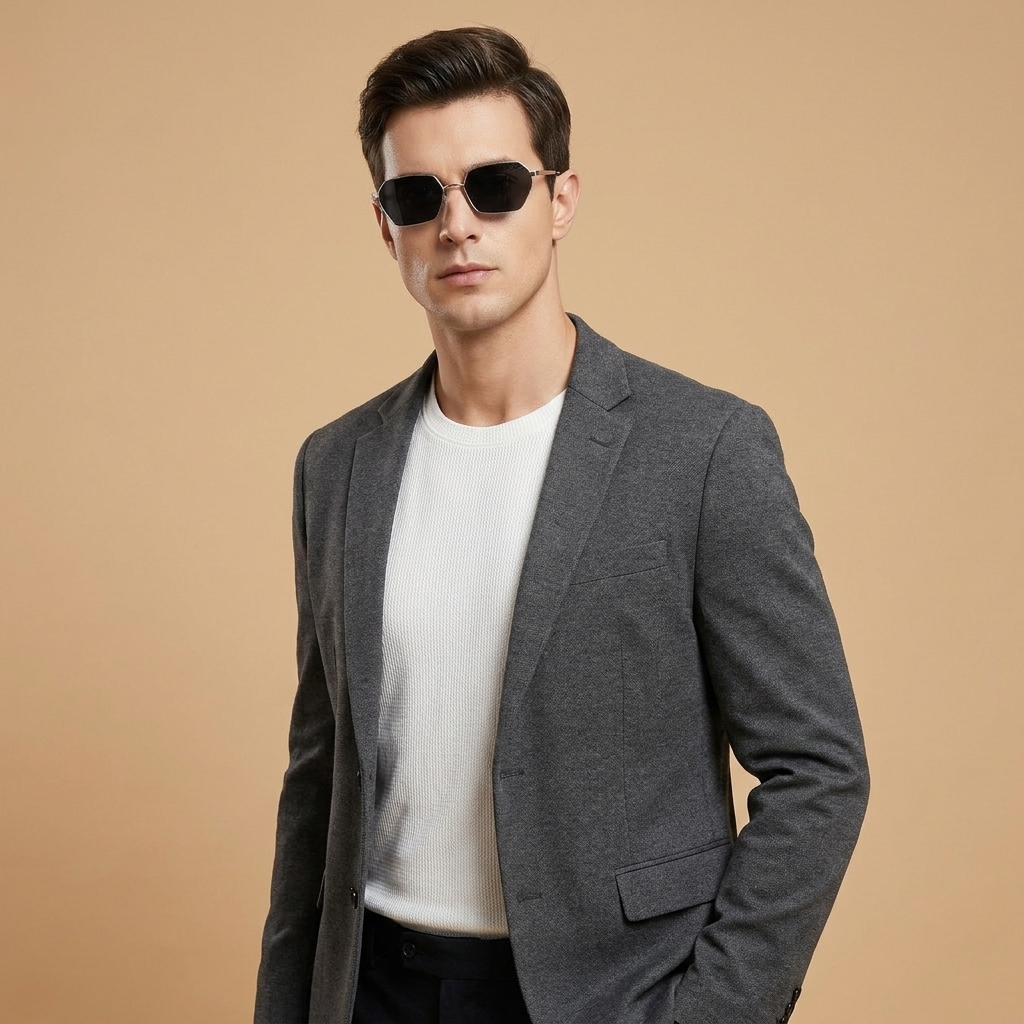 OG Midnight Edge | Silver Geometric Sunglasses with Dark Smoke Lenses