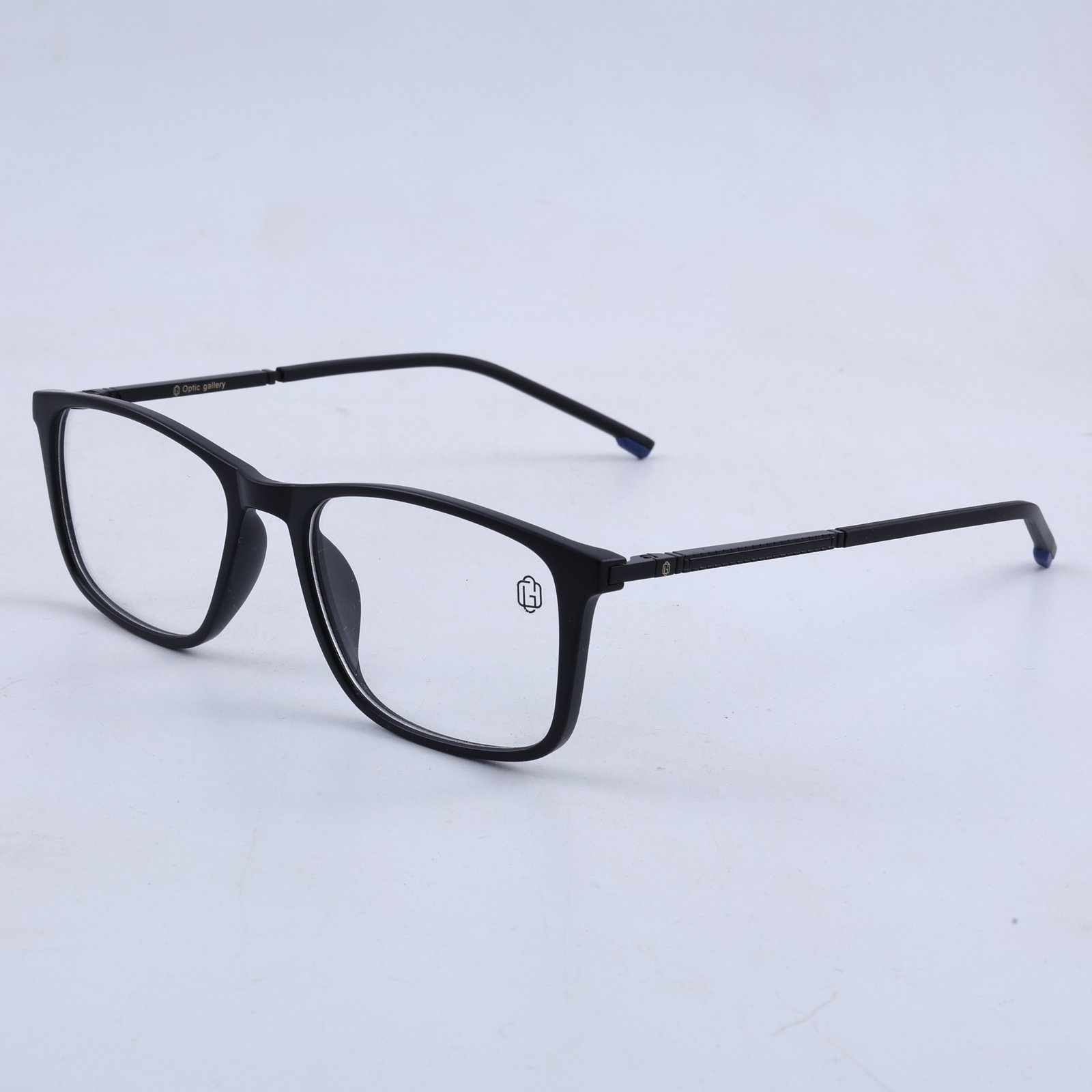 OG Midnight Ember | Ultra-Slim Matte Black Square Sunglasses with Amber Vision Lenses & Minimal Titanium Temples