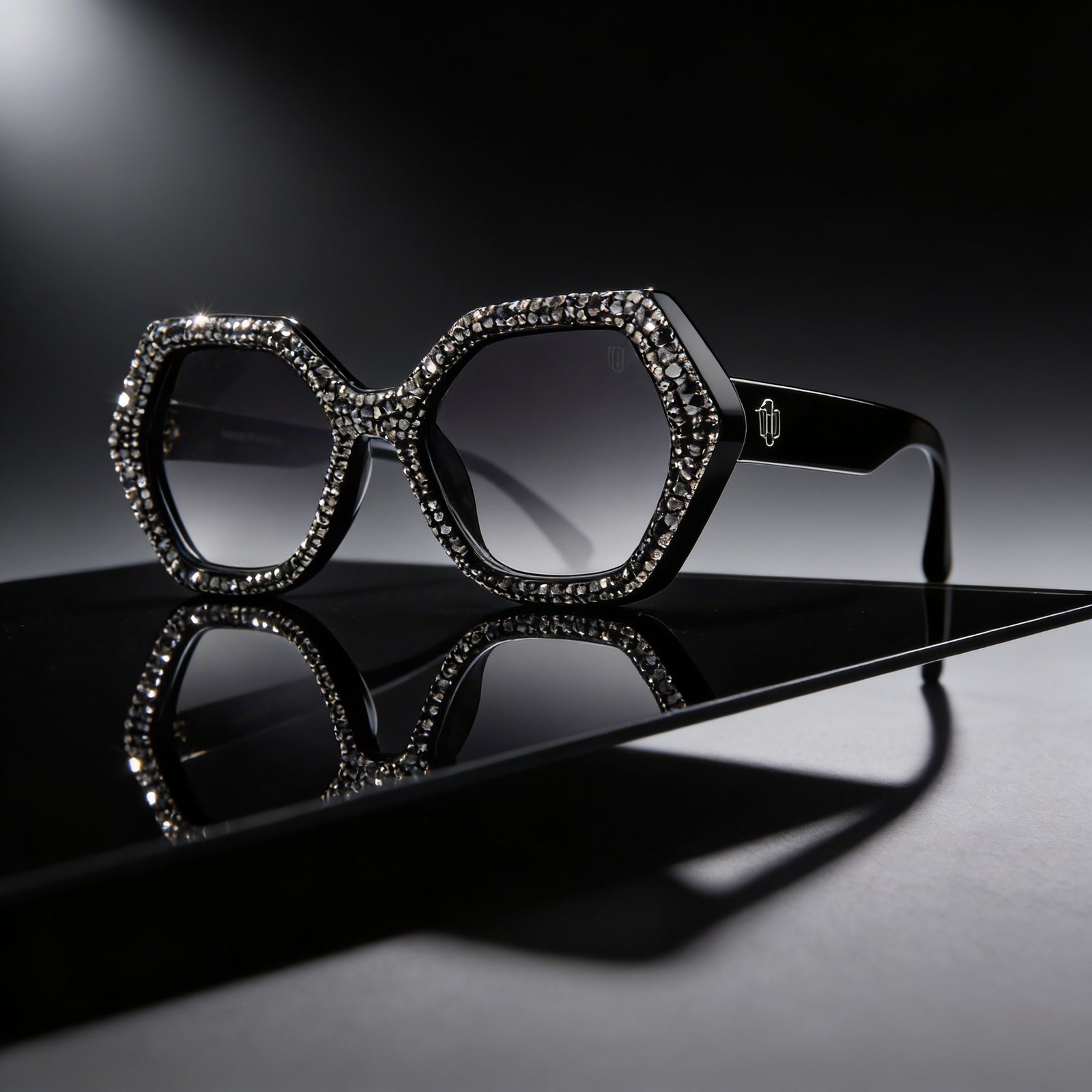 OG Midnight Glam Oversized Sunglasses | Black Crystal Embellished Luxury Statement Shades for Women