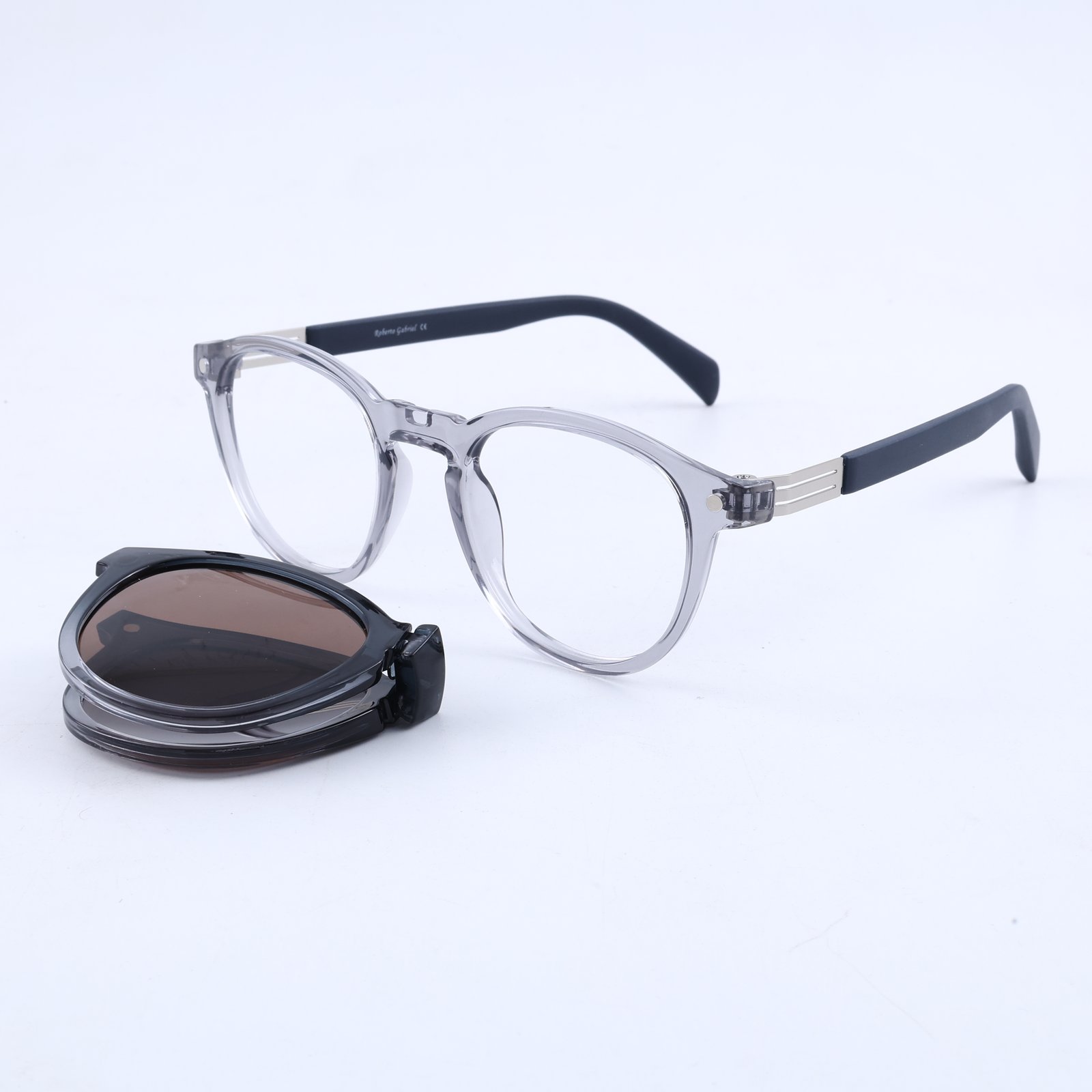 OG Midnight Halo | Premium Crystal Smoke Magnetic Clip-On Eyewear