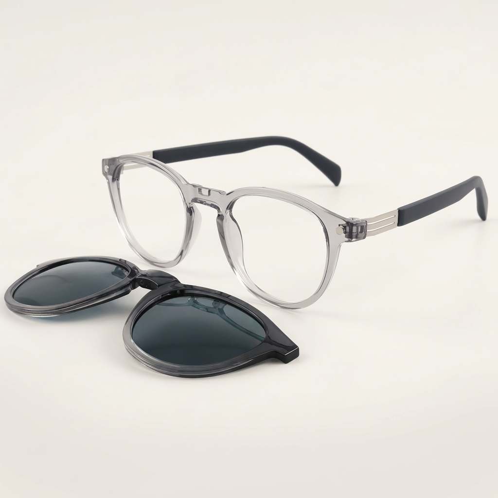 OG Midnight Halo | Premium Crystal Smoke Magnetic Clip-On Eyewear