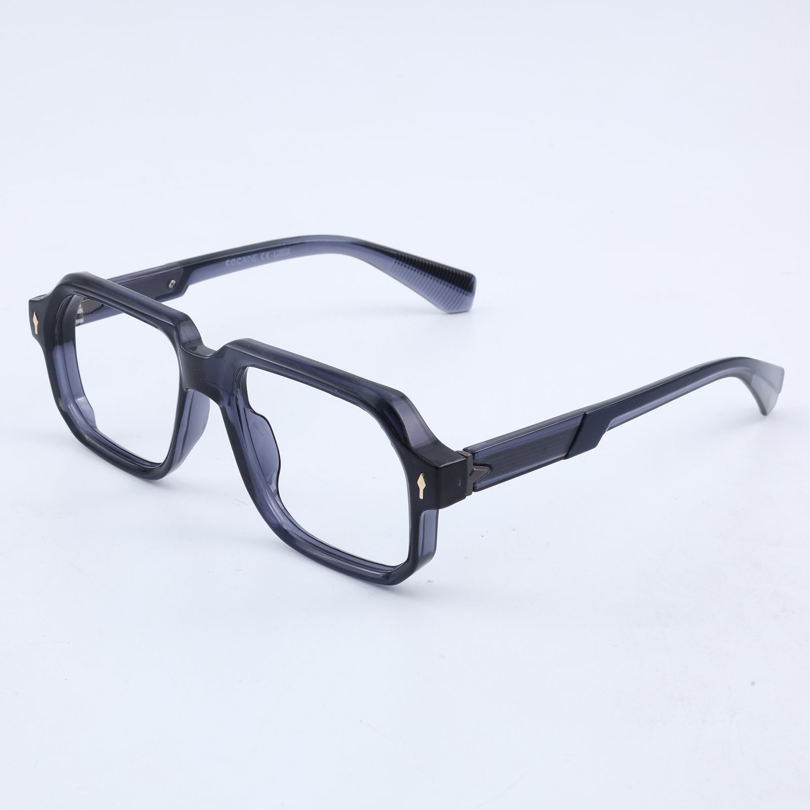 OG Midnight Prism Full Rim Square Eyeglasses | Premium Transparent Acetate Optical Frame for Men