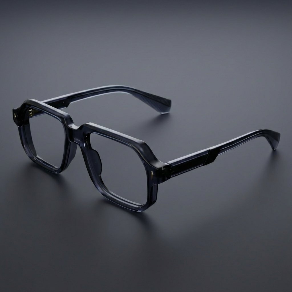 OG Midnight Prism Full Rim Square Eyeglasses | Premium Transparent Acetate Optical Frame for Men
