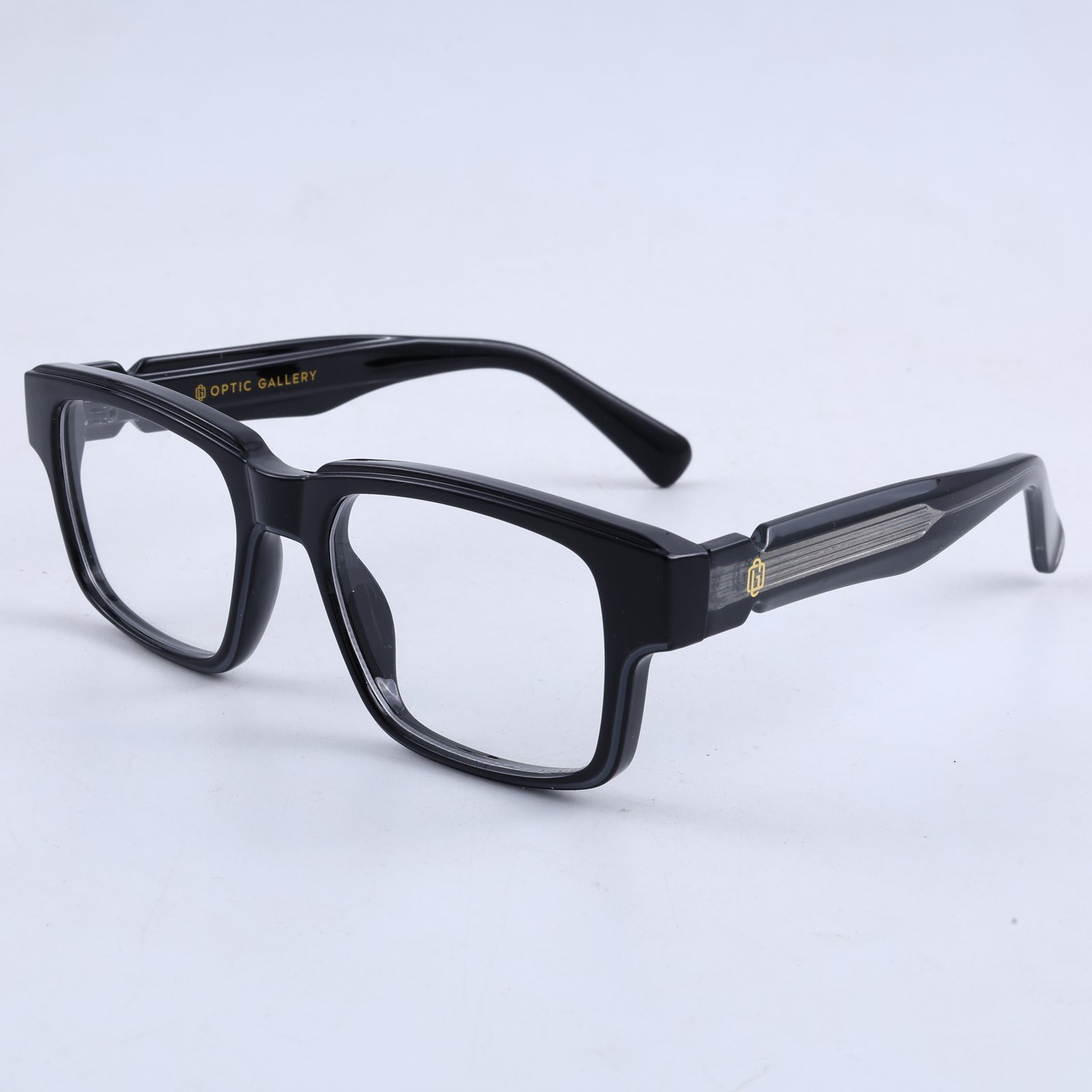 OG Midnight Sovereign | Luxury Obsidian Black Optical Frame with Platinum Heritage Temples