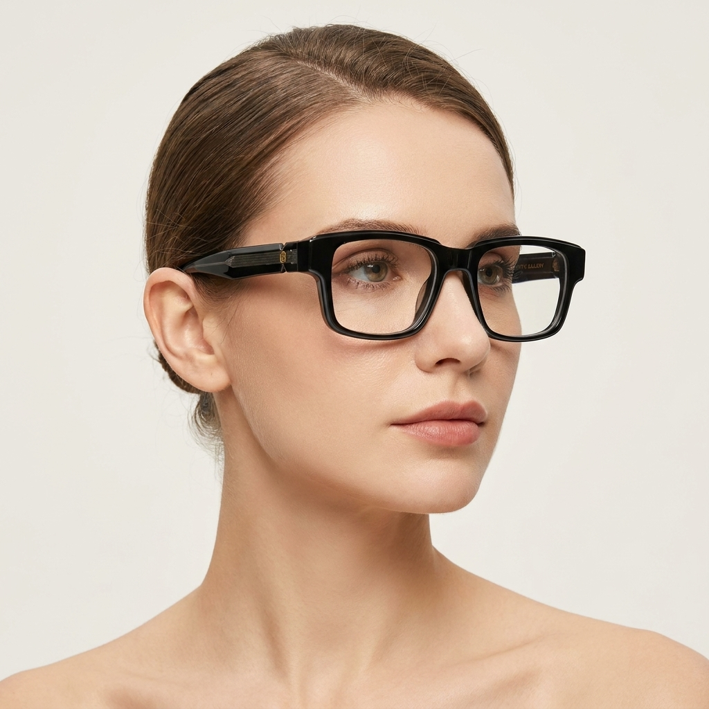 OG Midnight Sovereign | Luxury Obsidian Black Optical Frame with Platinum Heritage Temples