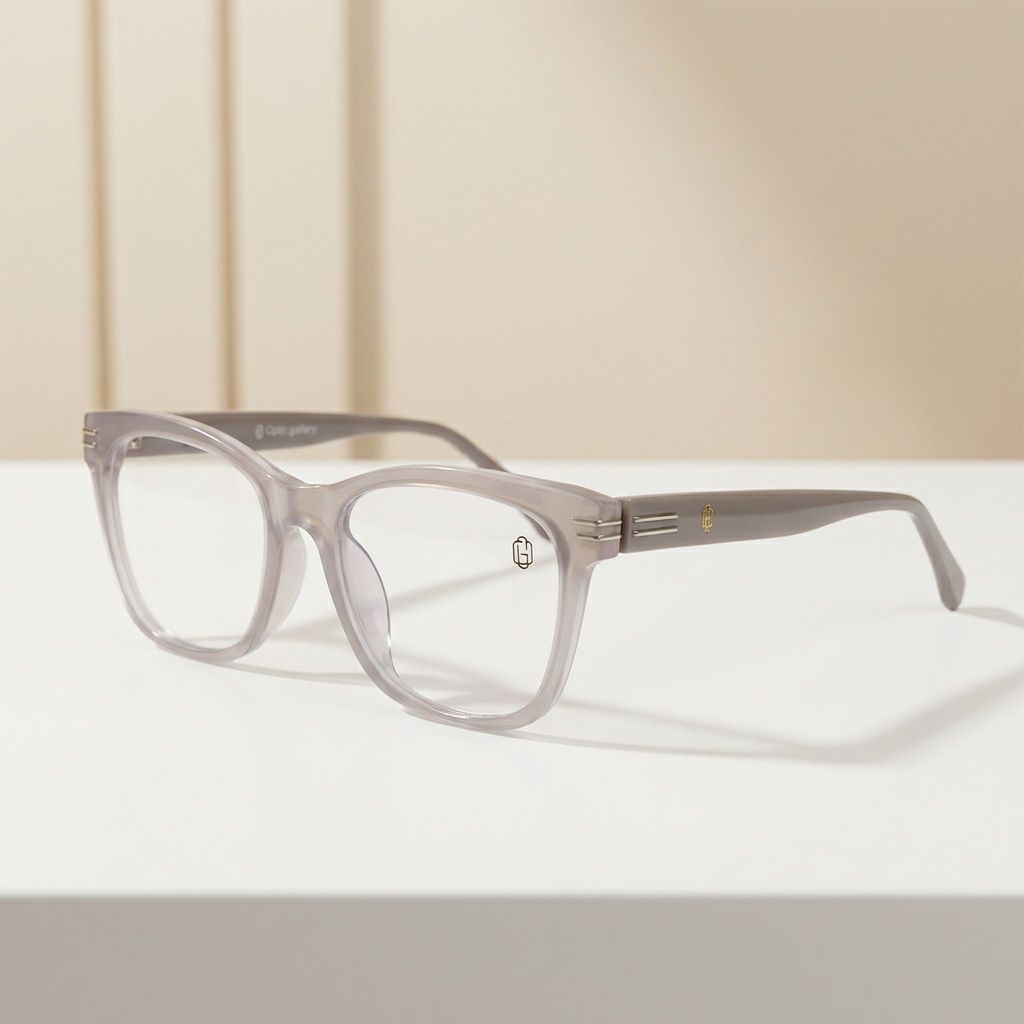 OG Mist Luxe Edge | Frosted Nude Square Eyeglasses