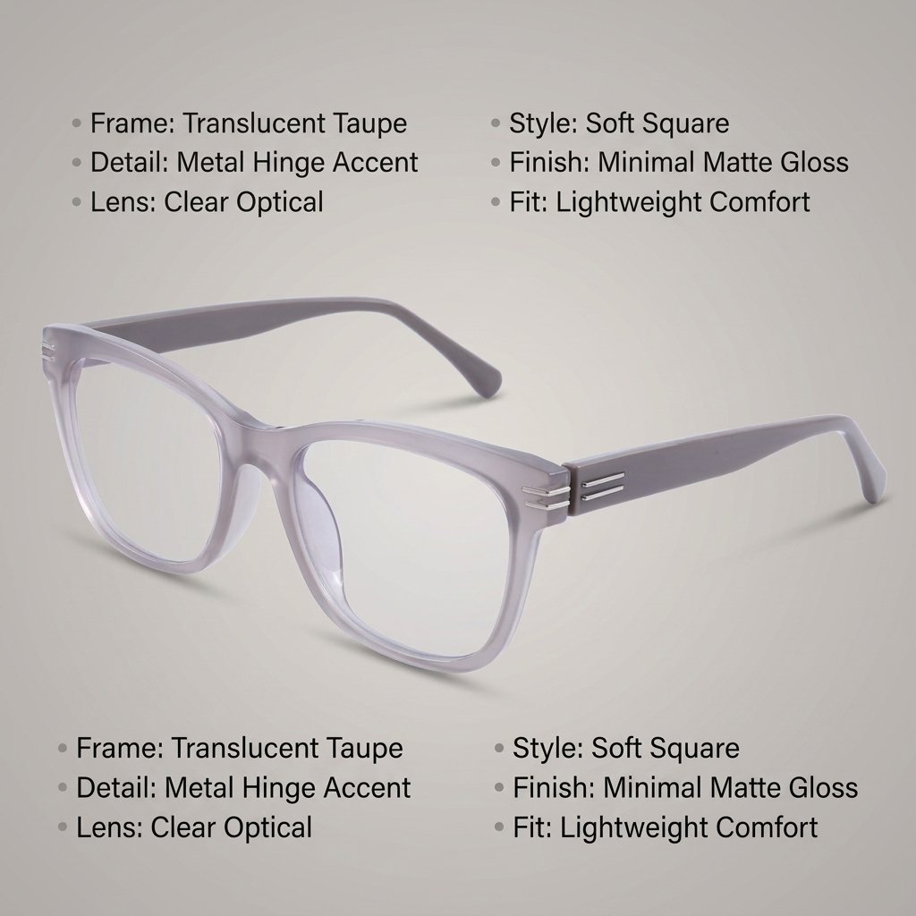 OG Mist Luxe Edge | Frosted Nude Square Eyeglasses