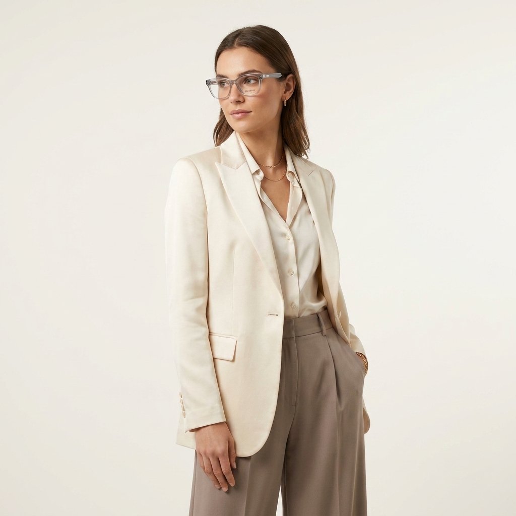 OG Mist Luxe Edge | Frosted Nude Square Eyeglasses