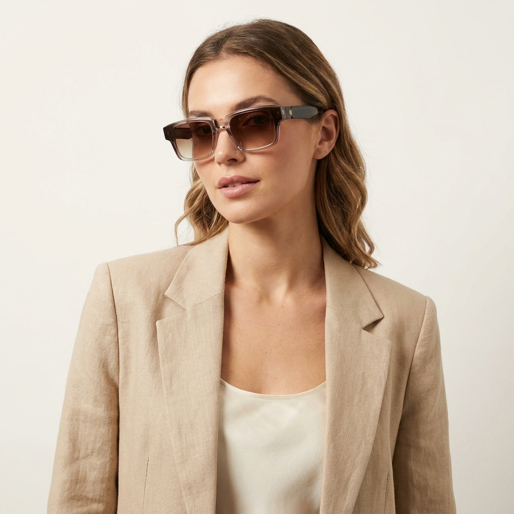 OG Mocha Fade | Crystal Brown Square Sunglasses with Gradient Smoke Lenses