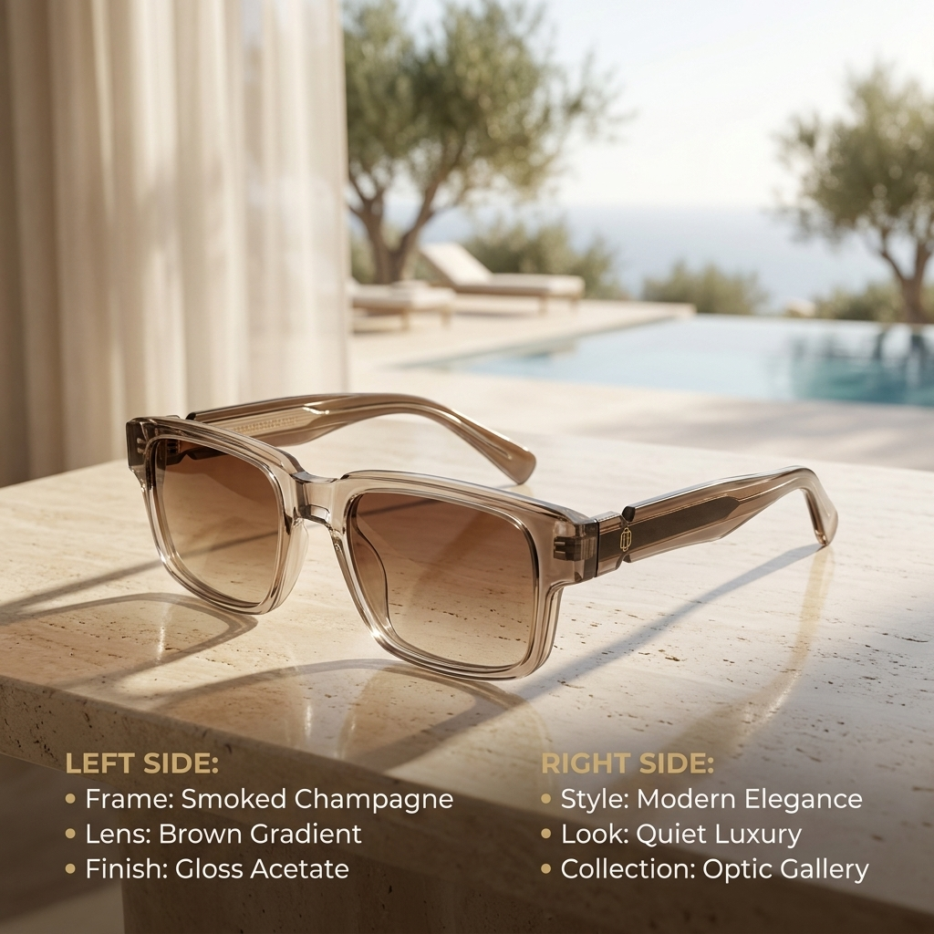 OG Mocha Fade | Crystal Brown Square Sunglasses with Gradient Smoke Lenses