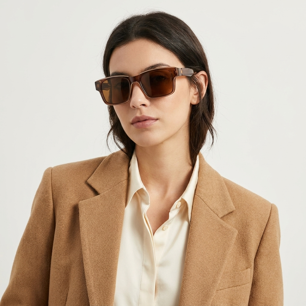 OG Mocha Fade | Crystal Brown Square Sunglasses with Gradient Smoke Lenses