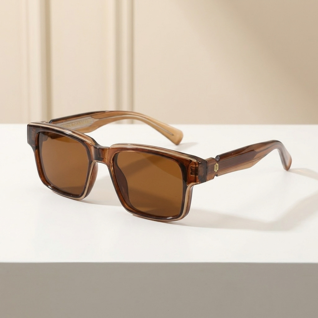 OG Mocha Fade | Crystal Brown Square Sunglasses with Gradient Smoke Lenses