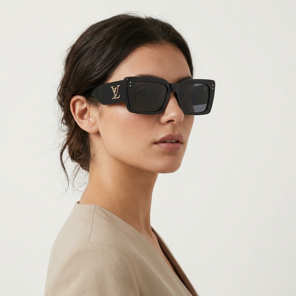 OG Monogram Icon | Bold Black Luxe Square Sunglasses