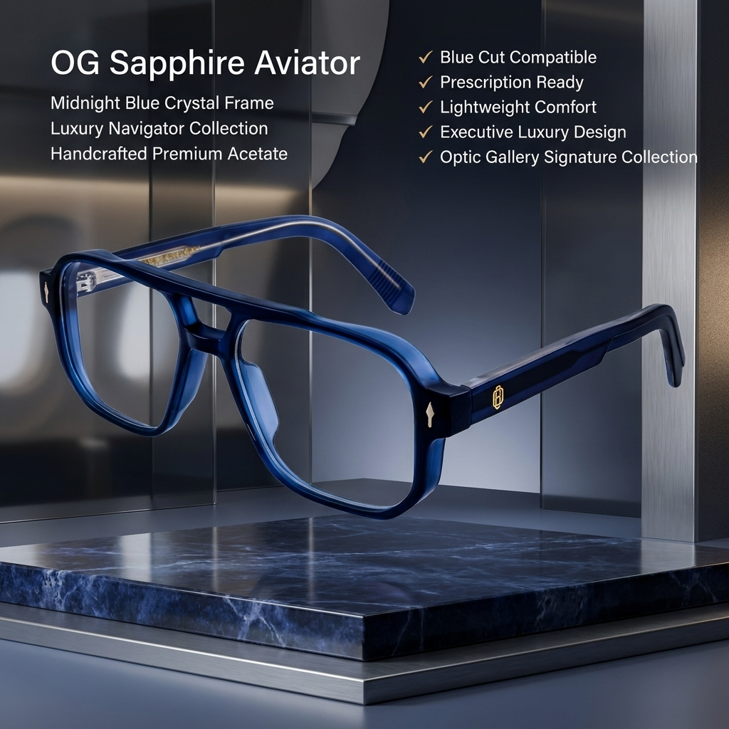 OG Navy Vanguard | Luxury Midnight Blue Navigator Optical Frame