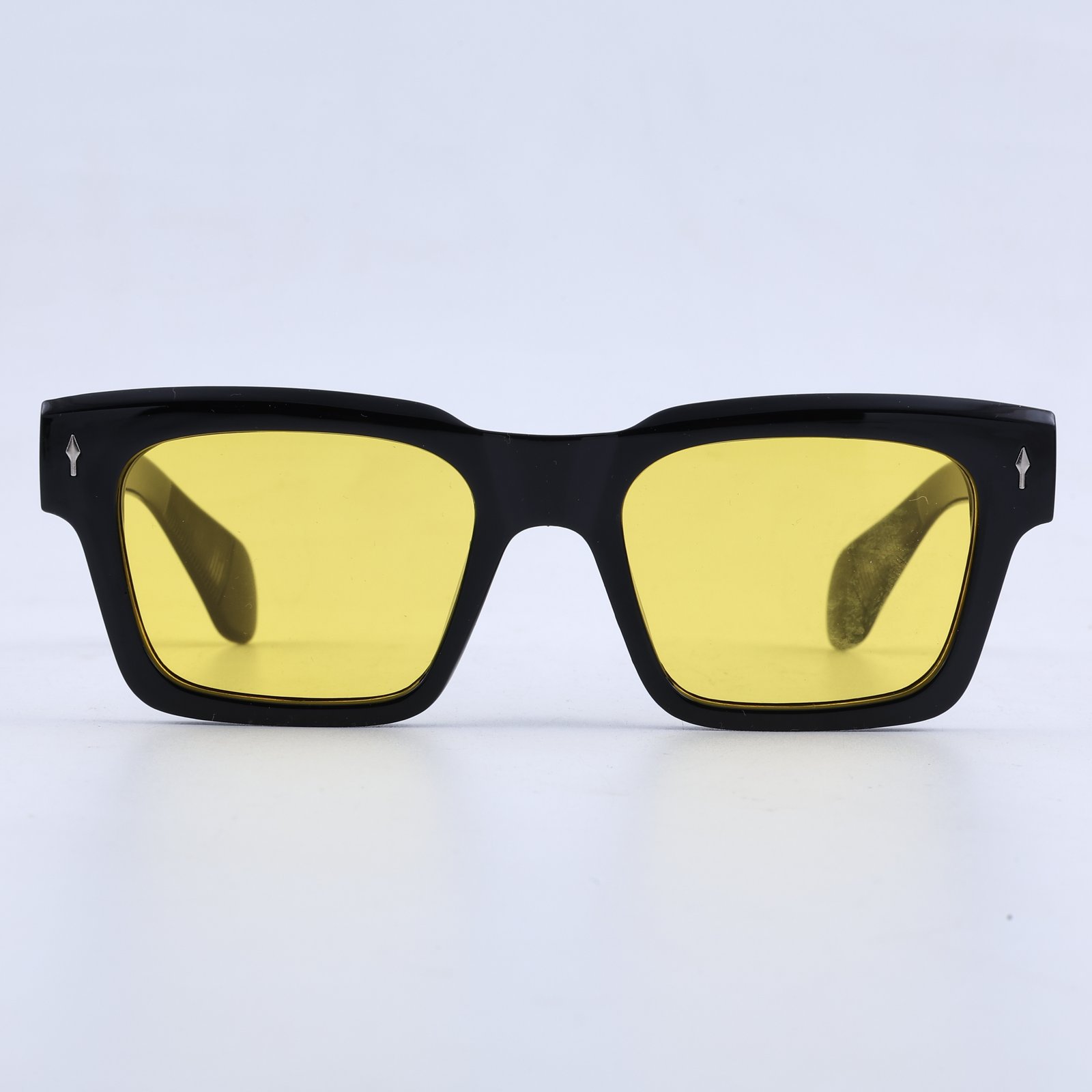 OG Night Amber | Matte Black Square Sunglasses with Golden Yellow Night-Vision Lenses