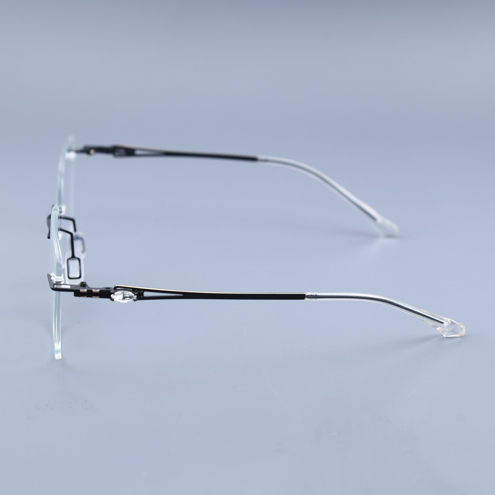 OG Night Edge | Black Rimless Square Sunglasses