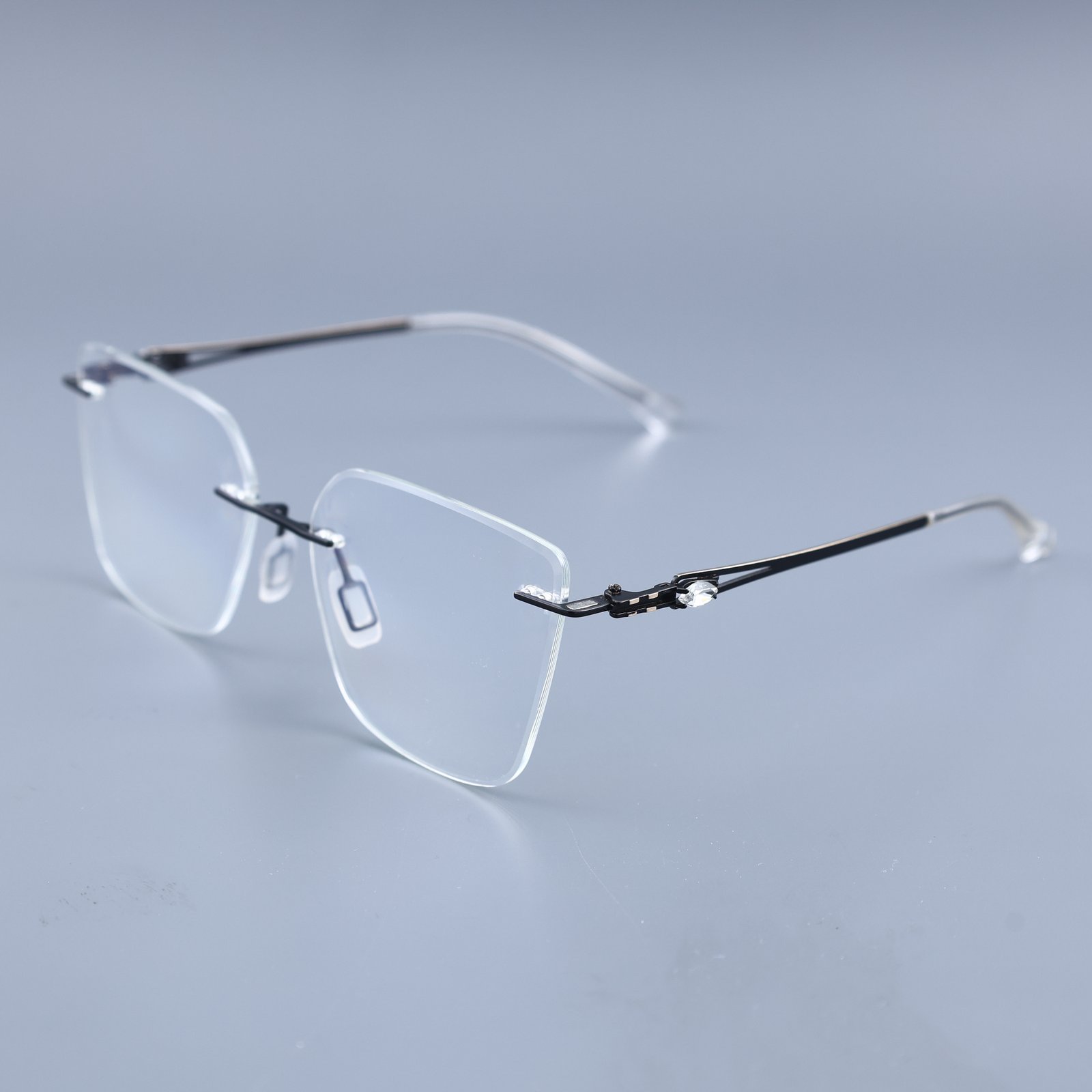 OG Night Edge | Black Rimless Square Sunglasses