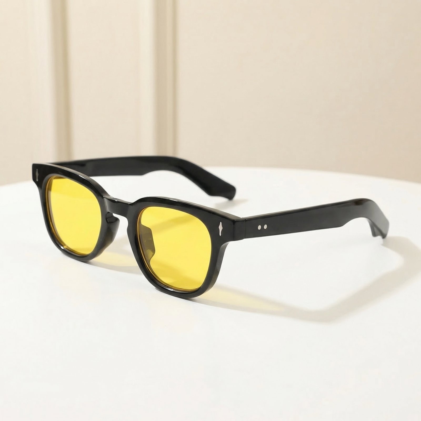 OG Night Vision | Matte Black Round Yellow Lens Sunglasses