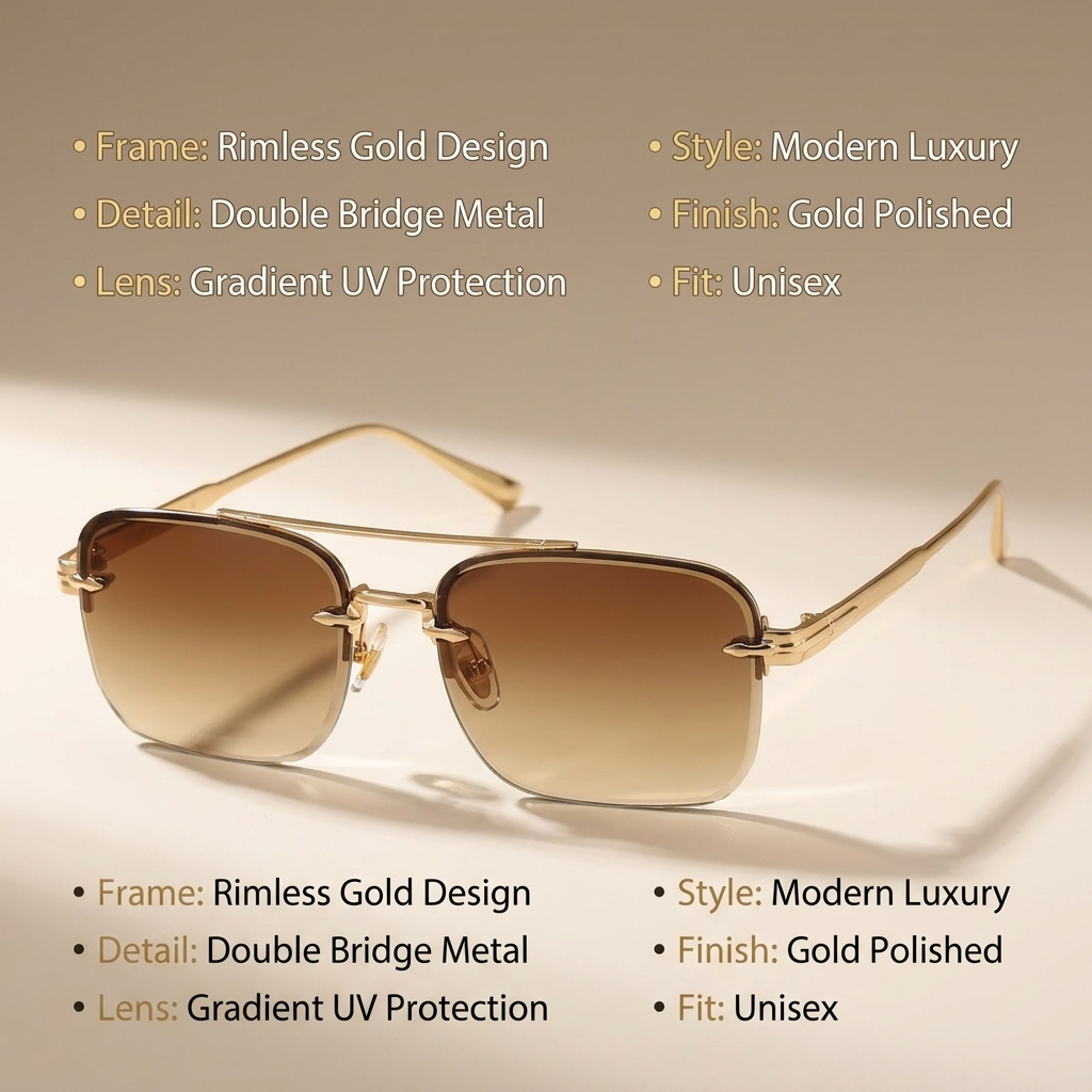 OG Noir Aero Blade | Rimless Gradient Square Sunglasses