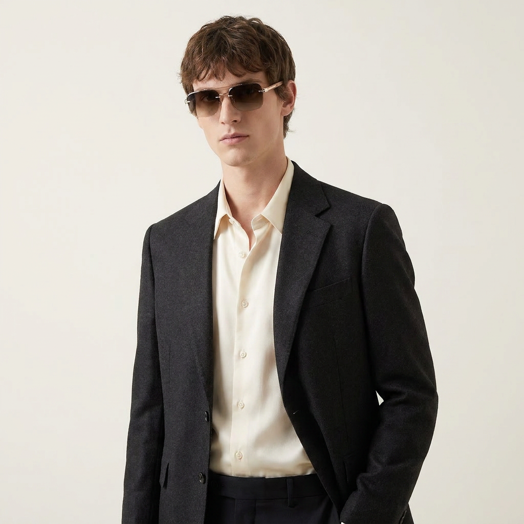 OG Noir Aero Blade | Rimless Gradient Square Sunglasses