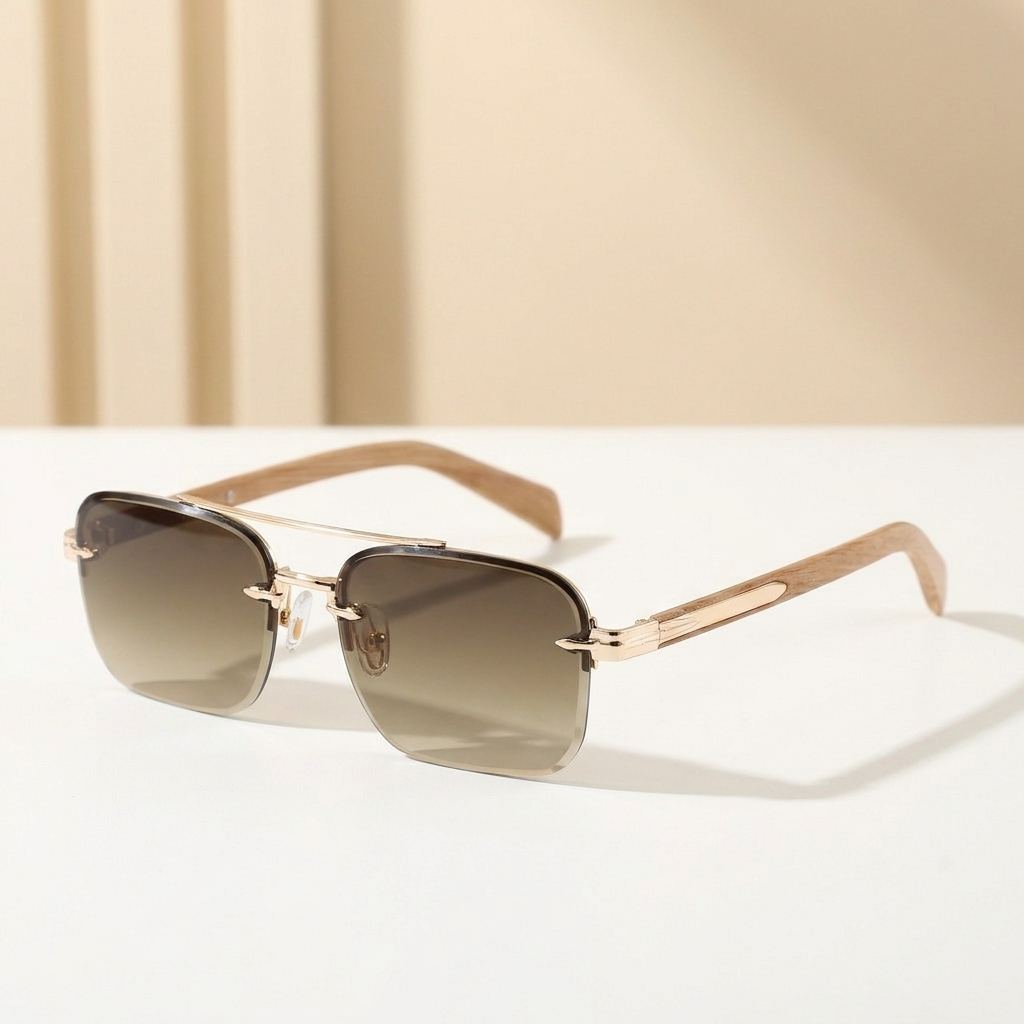 OG Noir Aero Blade | Rimless Gradient Square Sunglasses