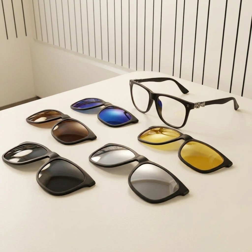 OG Noir Crest Clip-On | Matte Black Magnetic Clip-On Sunglasses with Amber Vision Lenses & Silver Luxe Hinges