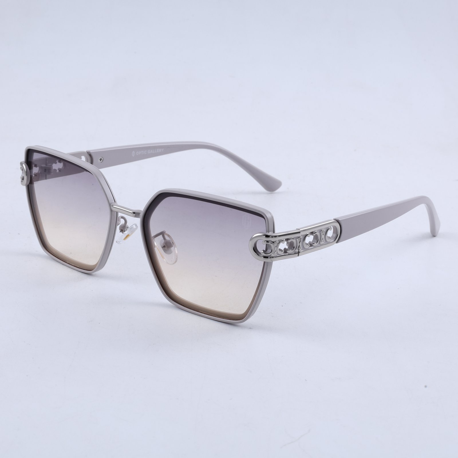 OG Noir Eclipse | Luxury Black Geometric Sunglasses with Signature Link Temples