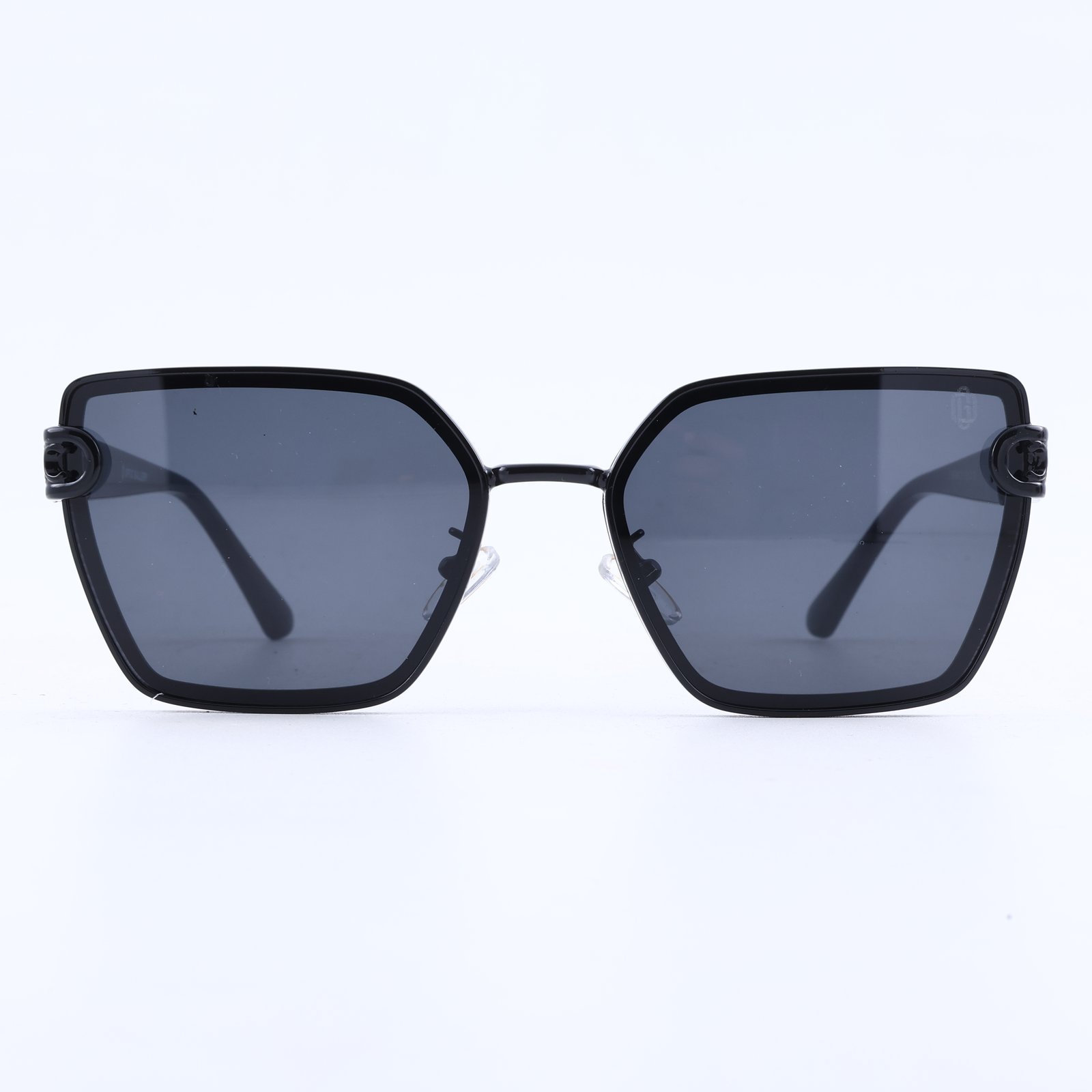 OG Noir Eclipse | Luxury Black Geometric Sunglasses with Signature Link Temples
