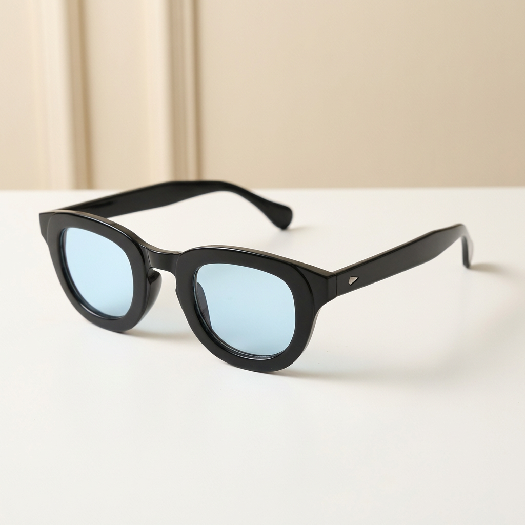 OG Noir Gold | Classic Round Amber Tint Sunglasses