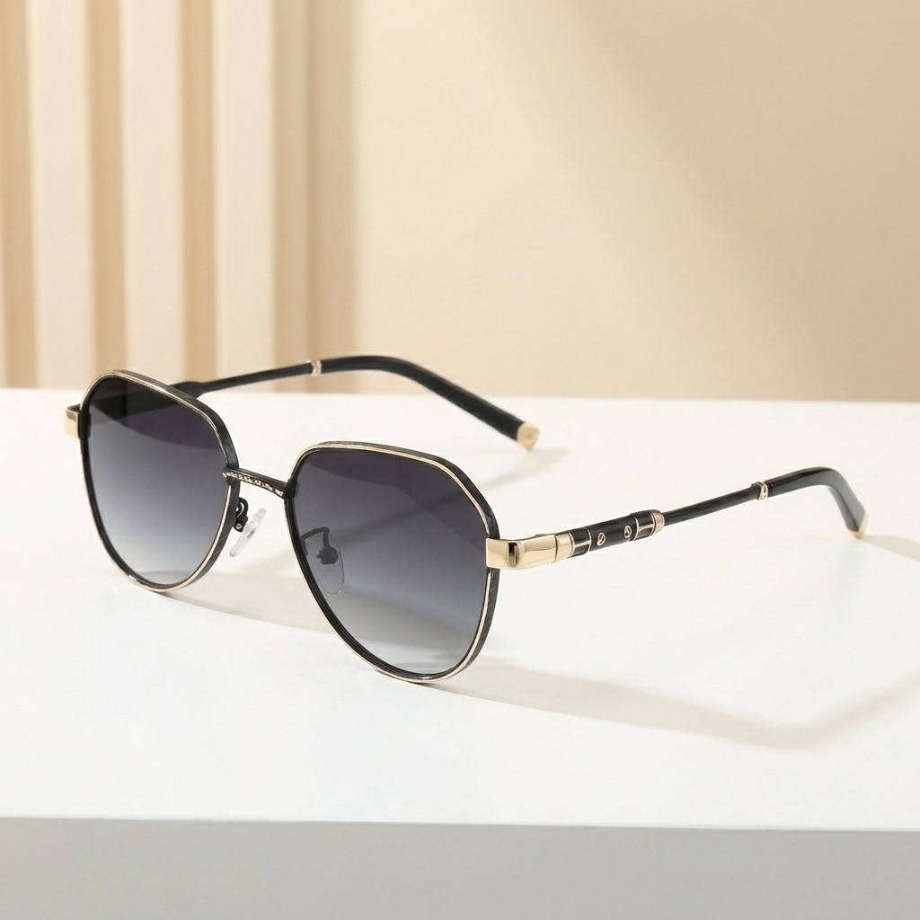OG Noir Gold | Classic Round Luxe Sunglasses