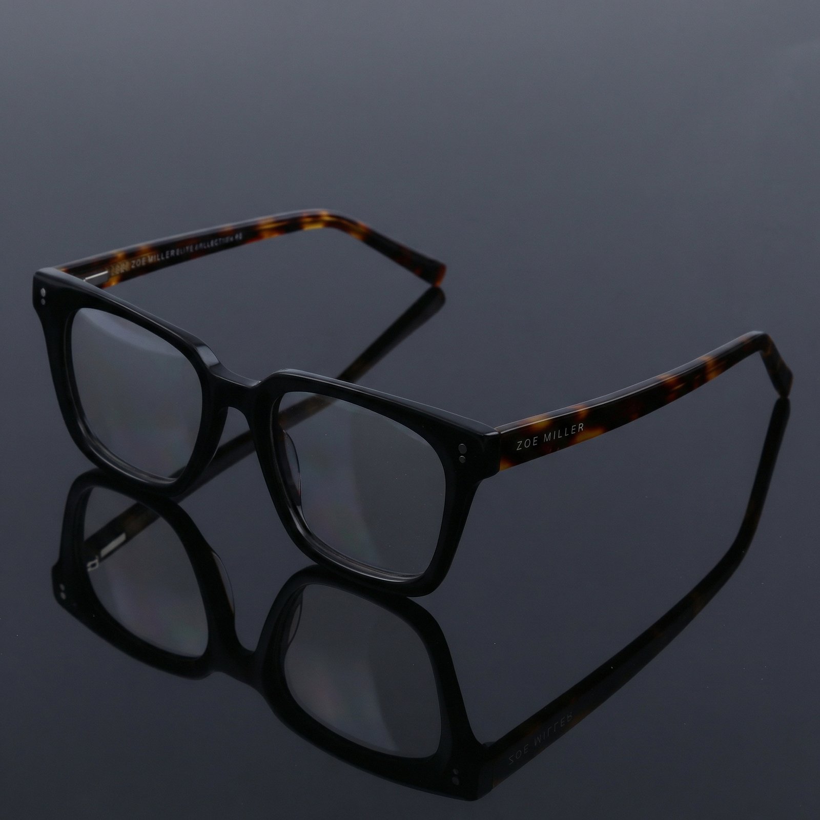 OG Noir Havana Full Rim Square Eyeglasses | Glossy Black Front Premium Optical Frame for Women