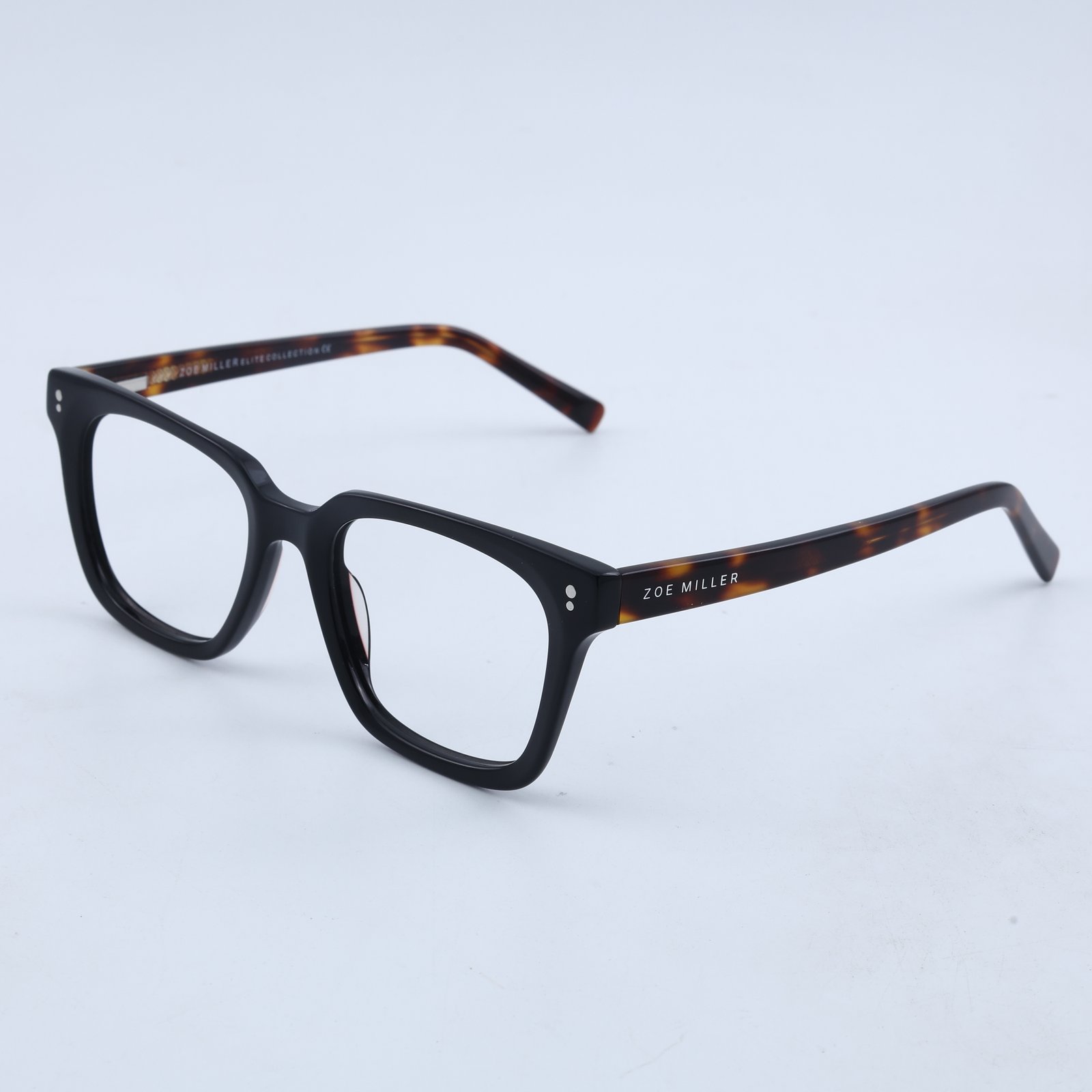 OG Noir Havana Full Rim Square Eyeglasses | Glossy Black Front Premium Optical Frame for Women