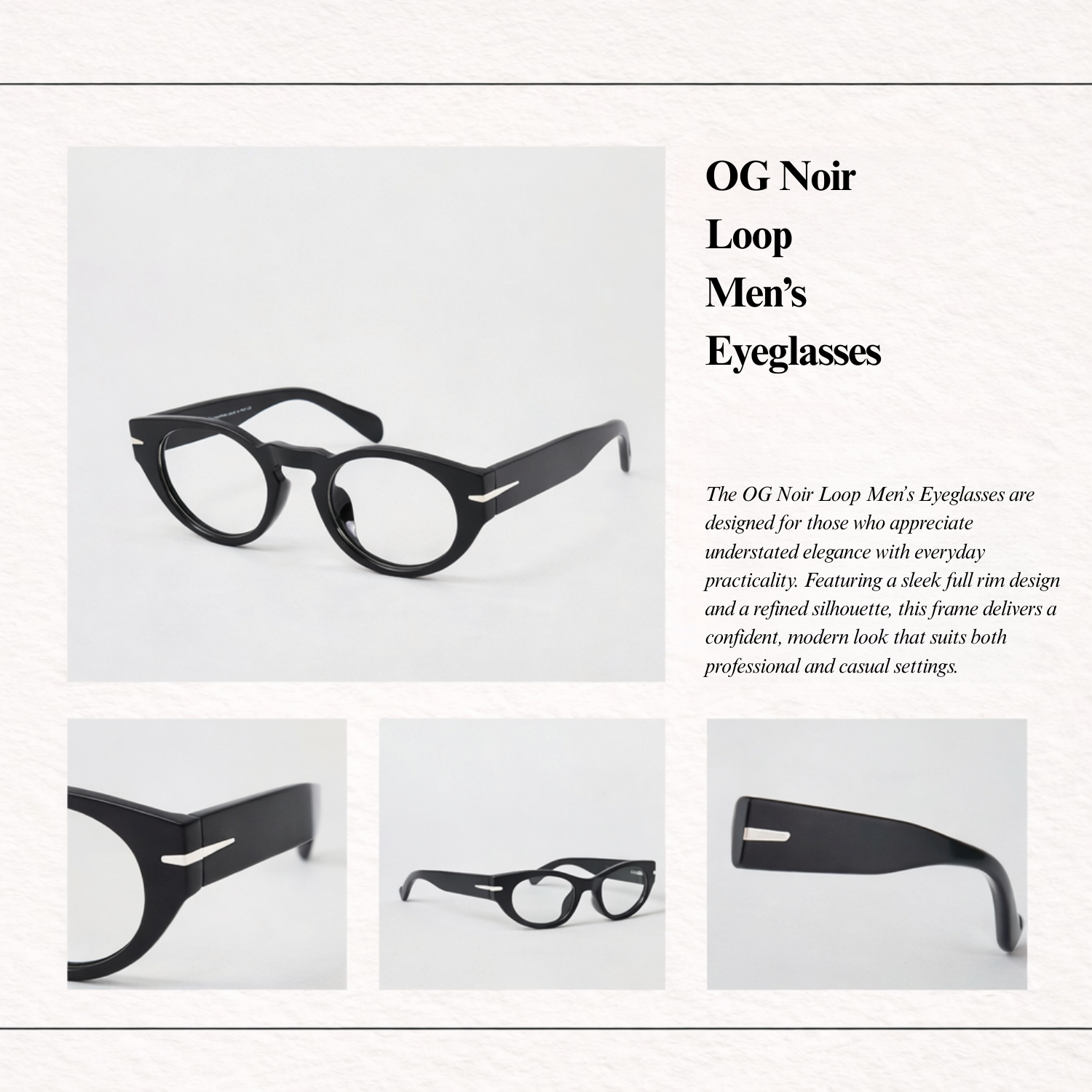 OG Noir Loop Men’s Eyeglasses | Premium Full Rim Optical Frame