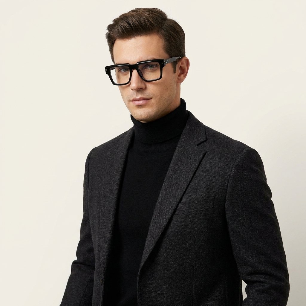OG Noir Luxe Edge | Bold Black Square Eyeglasses