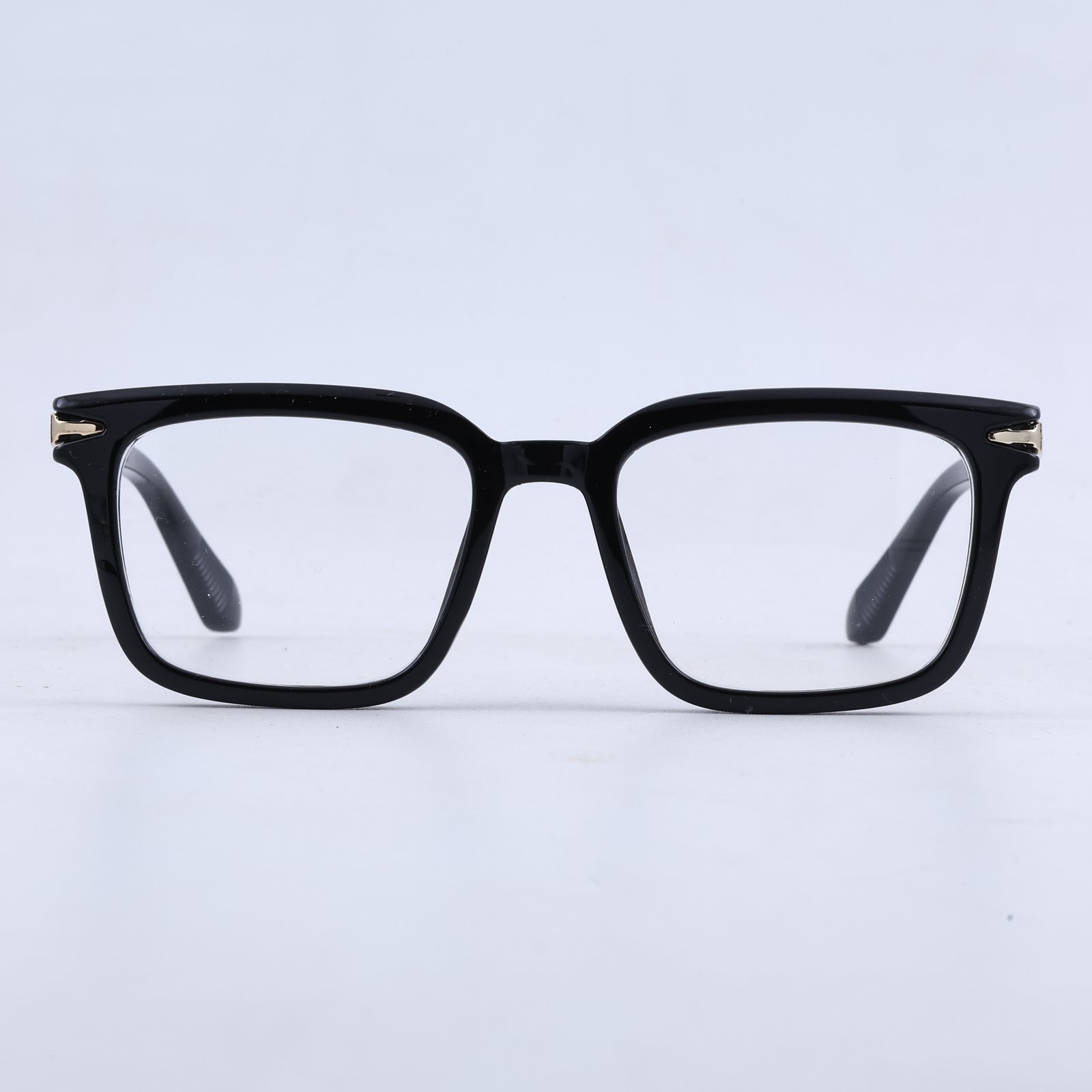 OG Noir Monarch | Luxury Black Crystal Optical Frame with Royal Gold Heritage Temples