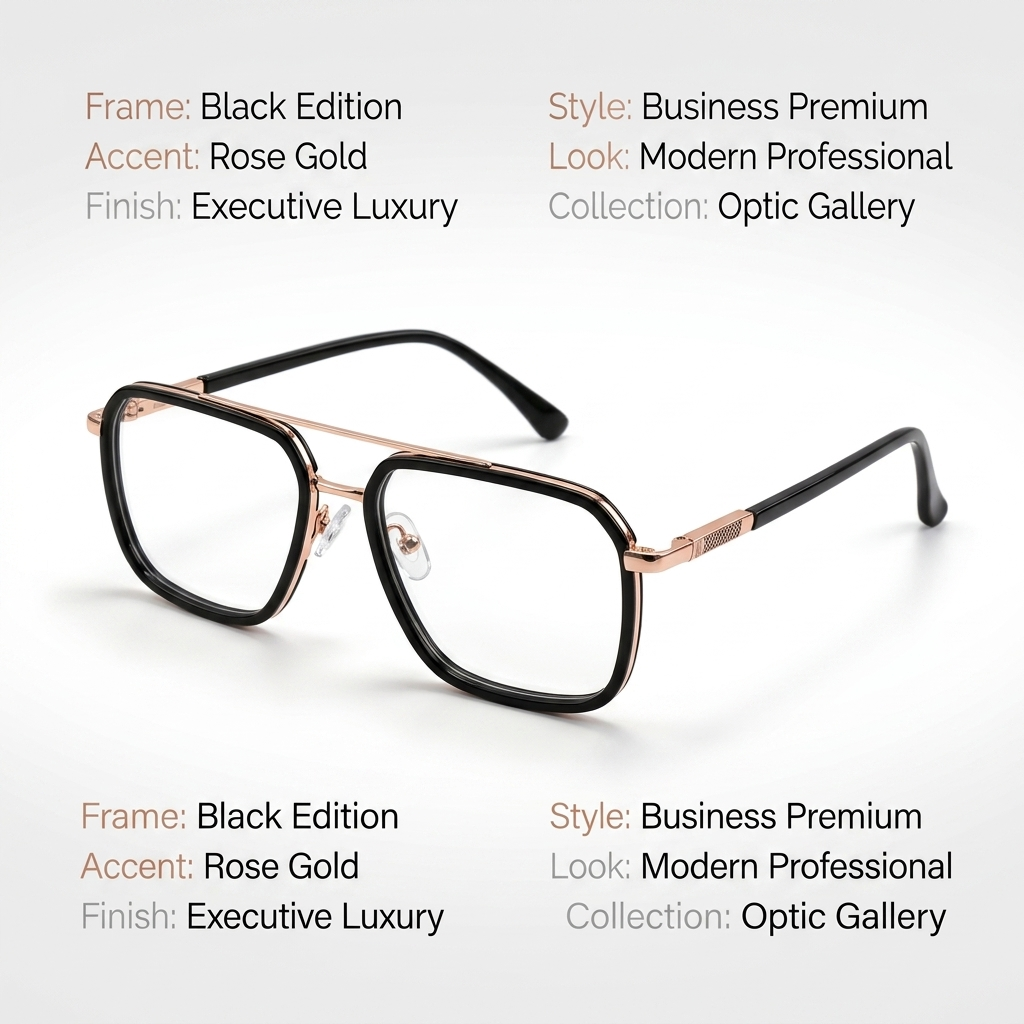 OG Noir Monarch | Luxury Black & Rose Gold Executive Frame