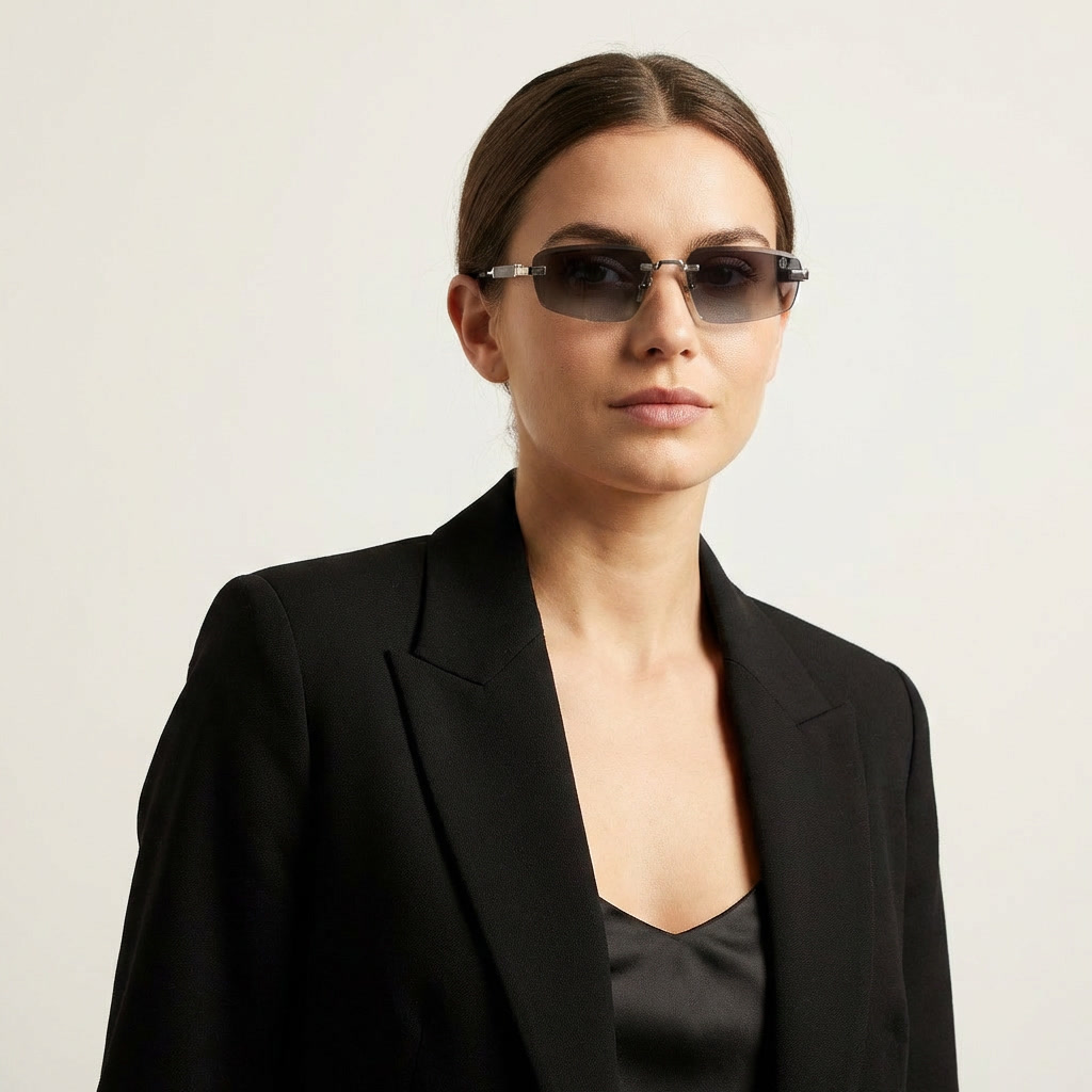 OG Noir Phantom Rimless | Luxury Gradient Slim Sunglasses