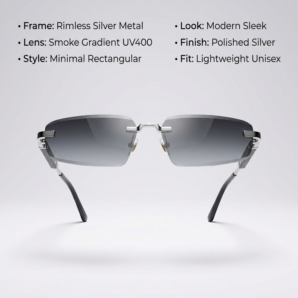 OG Noir Phantom Rimless | Luxury Gradient Slim Sunglasses