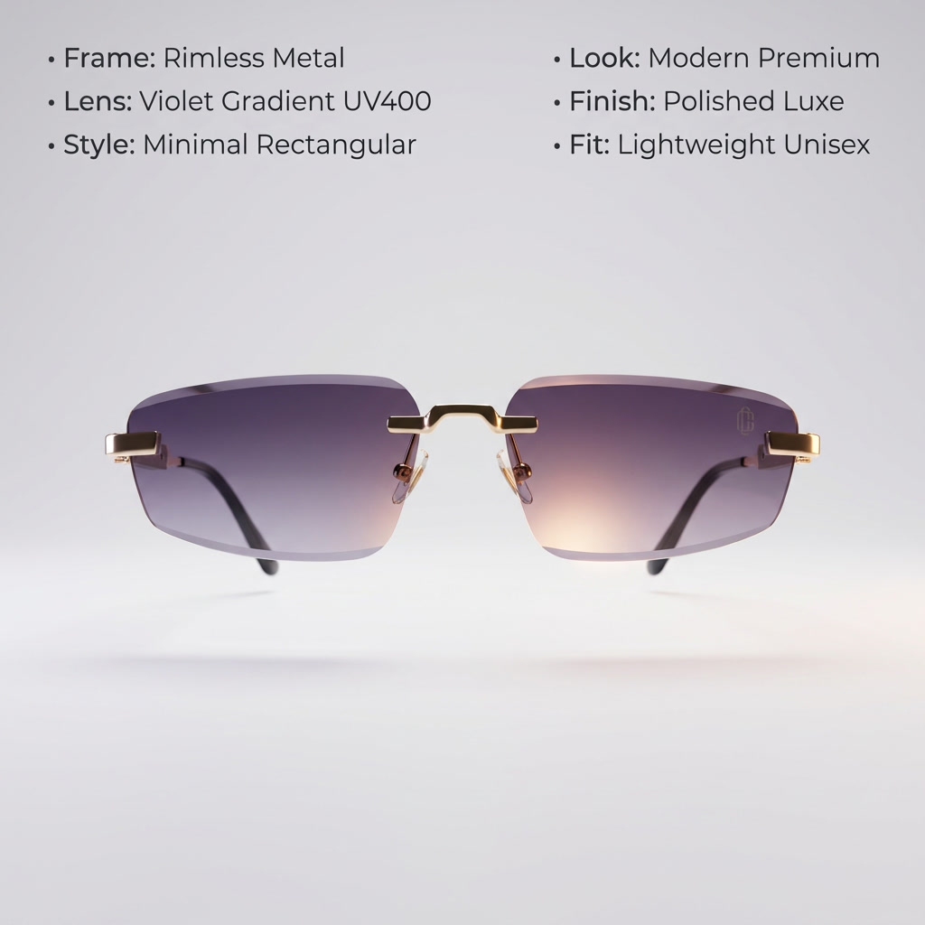 OG Noir Phantom Rimless | Luxury Gradient Slim Sunglasses